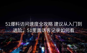 51爆料访问速度全攻略 建议从入门到进阶，51里面访客记录如何看
