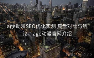 age动漫SEO优化实测 复盘对比与结论，age动漫官网介绍