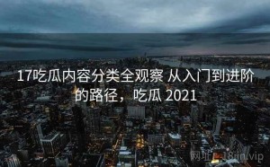 17吃瓜内容分类全观察 从入门到进阶的路径，吃瓜 2021