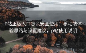 P站正版入口怎么安全使用：移动端体验思路与设置建议，p站使用说明