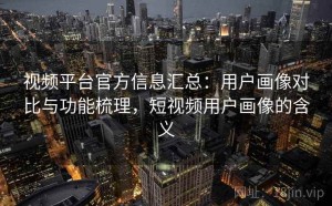 视频平台官方信息汇总：用户画像对比与功能梳理，短视频用户画像的含义