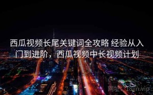 西瓜视频长尾关键词全攻略 经验从入门到进阶，西瓜视频中长视频计划