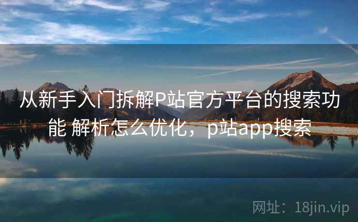 从新手入门拆解P站官方平台的搜索功能 解析怎么优化，p站app搜索