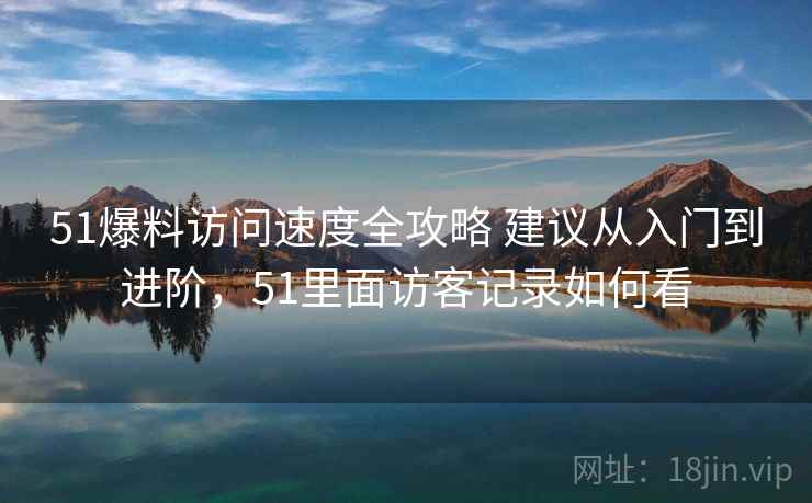 51爆料访问速度全攻略 建议从入门到进阶，51里面访客记录如何看